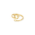 Women's Stainless Steel 18K Gold-Plated Ring – Lotus Flower – Meiva ring