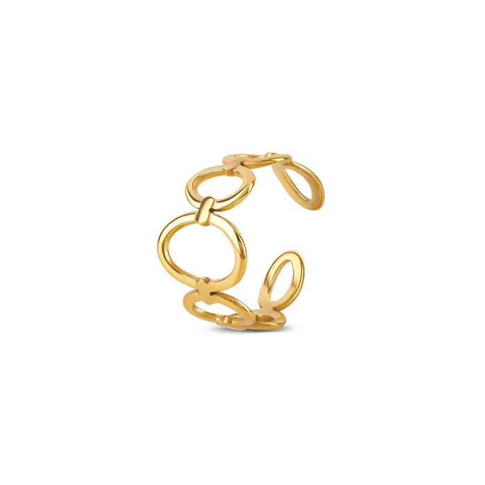 Women's Stainless Steel 18K Gold-Plated Ring – Open Link Adjustable, Dainty – Meiva ring