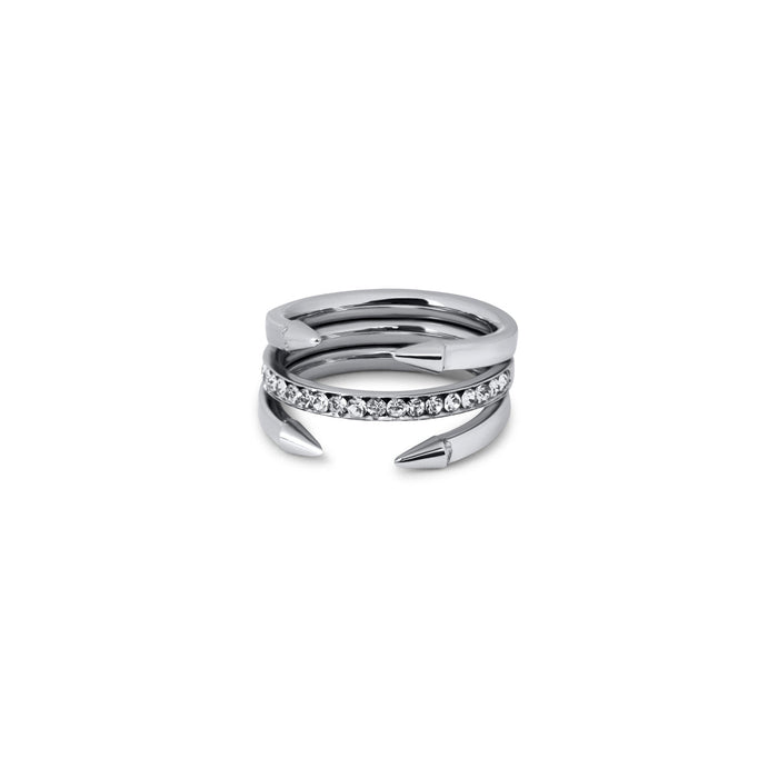 Women's Stainless Steel 18K Gold-Plated Ring – Pointed Nail Silver – Meiva ring