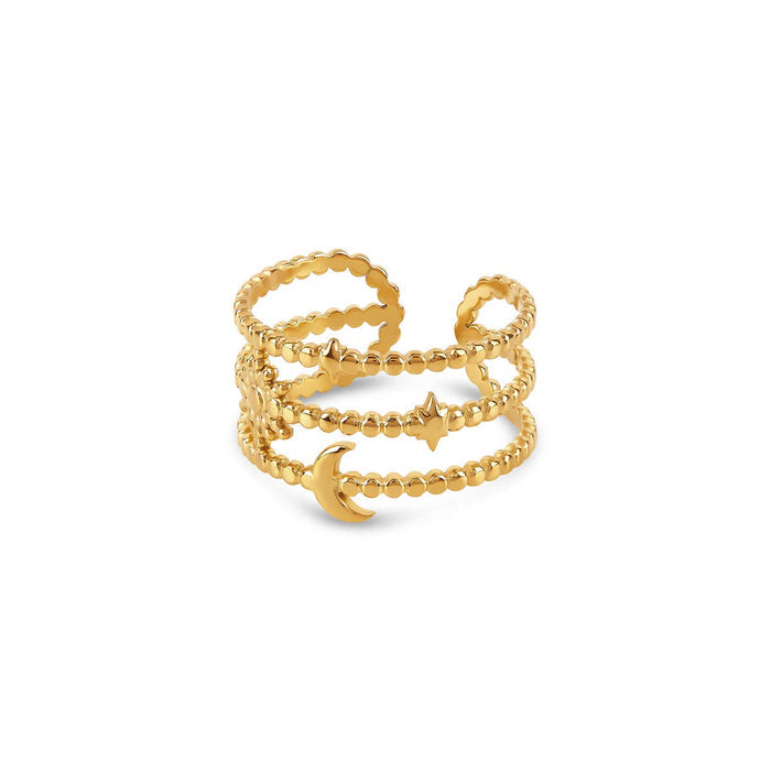 Women's Stainless Steel 18K Gold-Plated Ring – Sky Adjustable, Dainty – Meiva ring