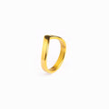 Women's Stainless Steel 18K Gold-Plated Ring – Smooth Trinity – Meiva ring