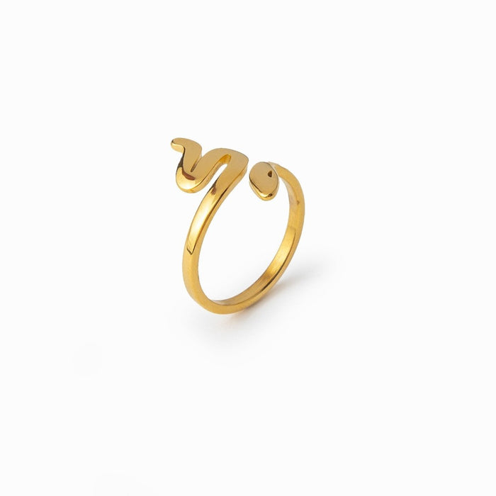 Women's Stainless Steel 18K Gold-Plated Ring – Snake, Statement – Meiva ring