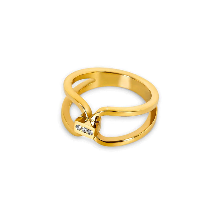 Women's Stainless Steel 18K Gold-Plated Ring – Ternura, Dainty – Meiva ring