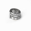 Women's Stainless Steel 18K Gold-Plated Ring – Triple Roman Numeral Silver – Meiva ring