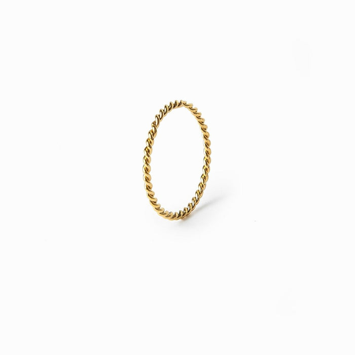 Women's Stainless Steel 18K Gold-Plated Ring – Twist – Meiva ring