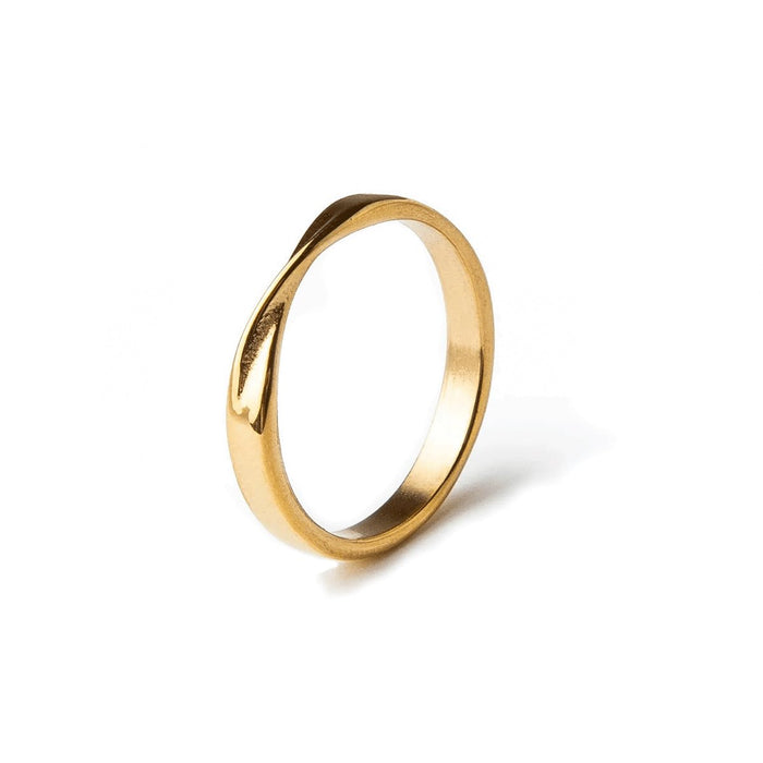 Women's Stainless Steel 18K Gold-Plated Ring – Twisted – Meiva ring