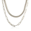 Women's Stainless Steel 18K Gold-Plated Set – Necklace Antonela Silver, Layered – Meiva set