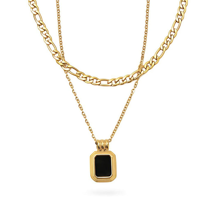 Women's Stainless Steel 18K Gold-Plated Set – Necklace Aurora, Layered – Meiva set