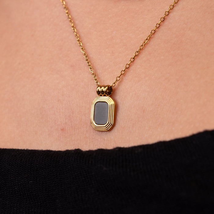 Women's Stainless Steel 18K Gold-Plated Set – Necklace Aurora, Layered – Meiva set view 2
