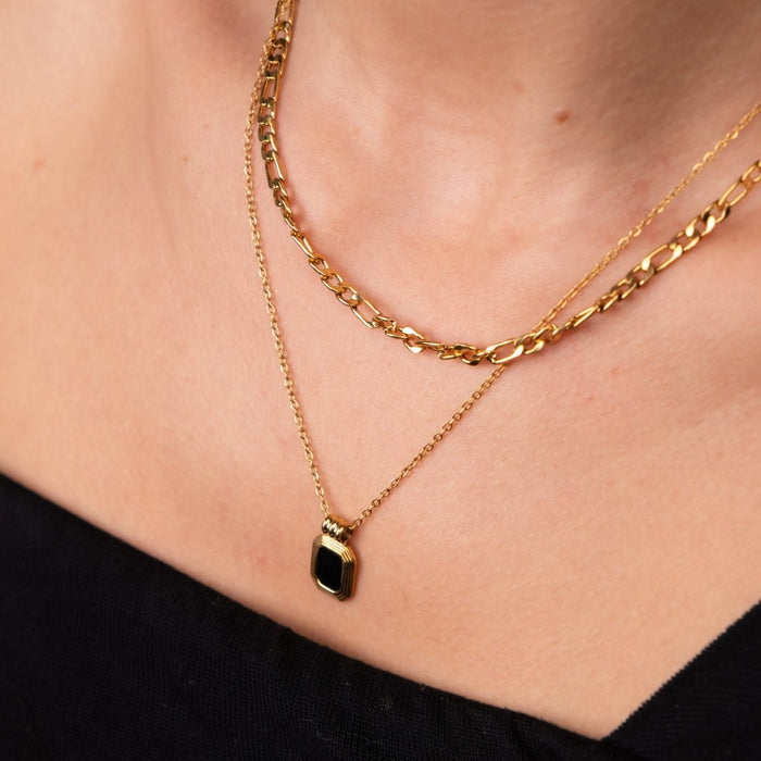 Women's Stainless Steel 18K Gold-Plated Set – Necklace Aurora, Layered – Meiva set view 4