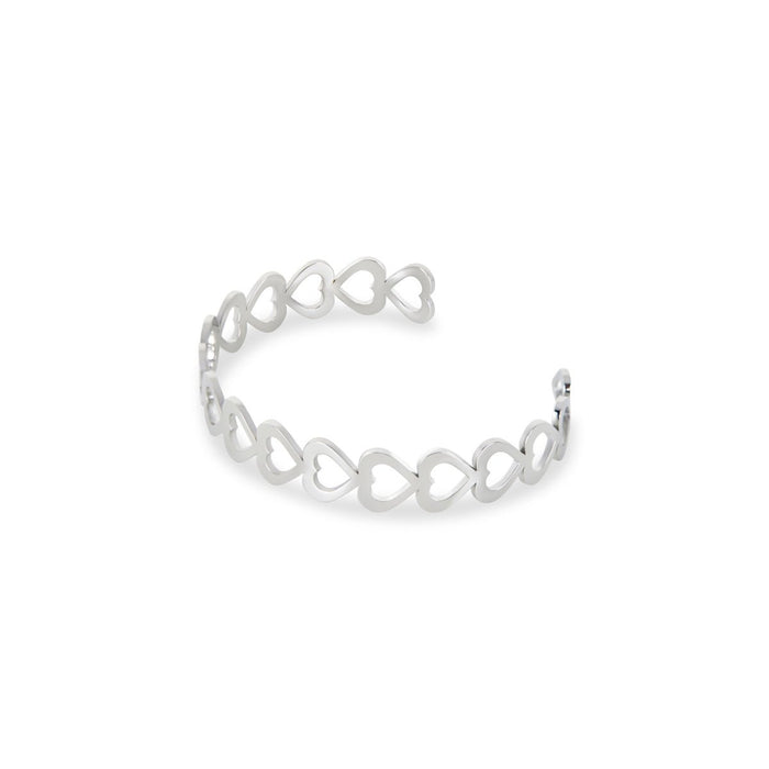 Women's Stainless Steel Bracelet – Bangle Adored Cuff Silver, Layered – Meiva bracelet