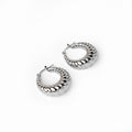 Women's Stainless Steel Earrings – Hoop Croissant Hoop Silver, Statement – Meiva earrings