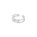 Women's Stainless Steel Ring – Adjustable Evil Eye Silver, Layered – Meiva ring