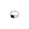 Women's Stainless Steel Ring – Noir Silver, Layered – Meiva ring