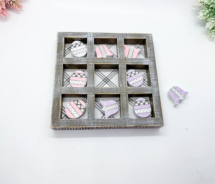 Wooden Spring Tic Tac Toe Game