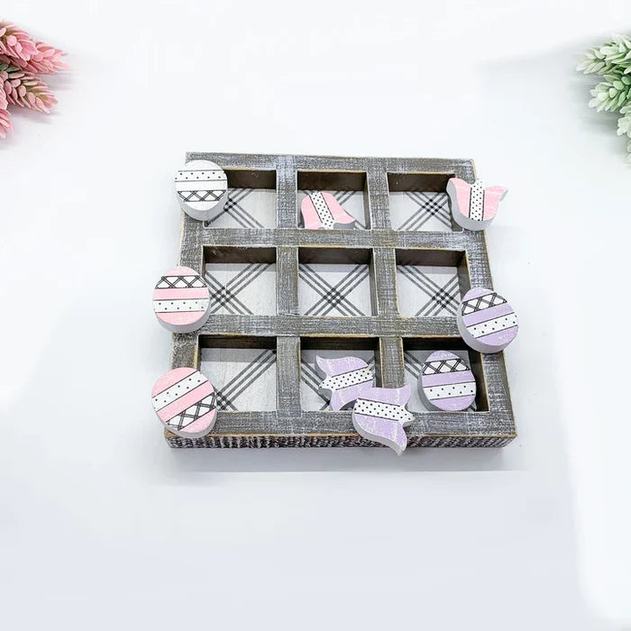 Wooden Spring Tic Tac Toe Game