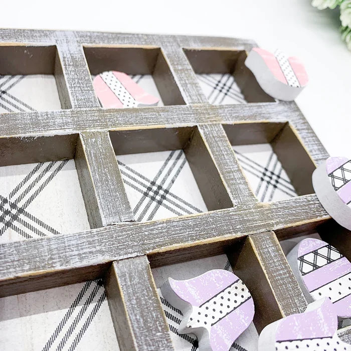 Wooden Spring Tic Tac Toe Game
